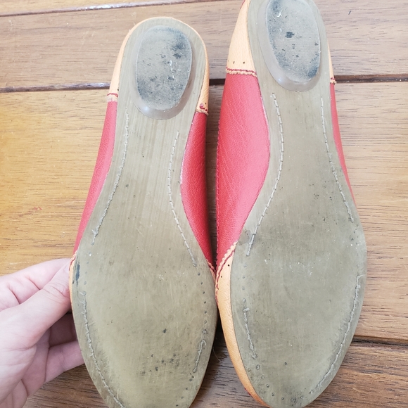 Anthro Pilcro Orange and Red Ballet Flats Size 7.5 - Picture 9 of 10